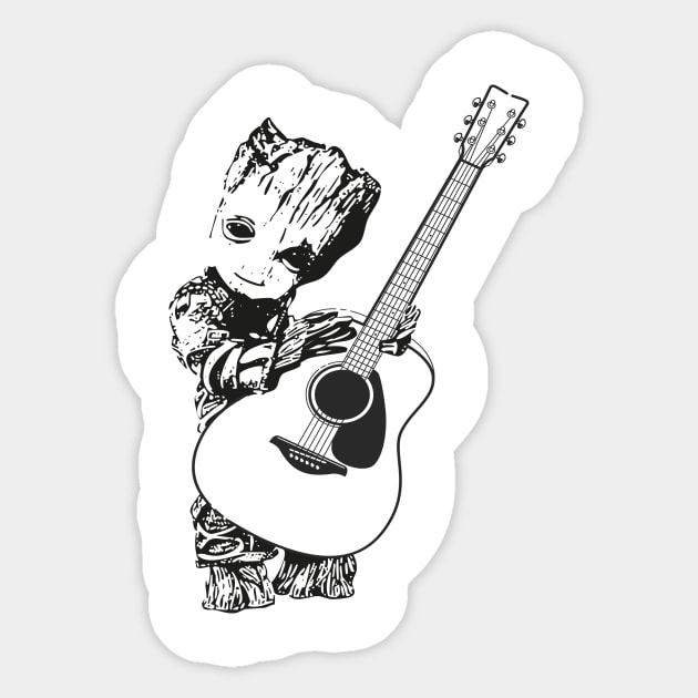 Baby Groot Acoustic guitar Sticker by sebstgelais